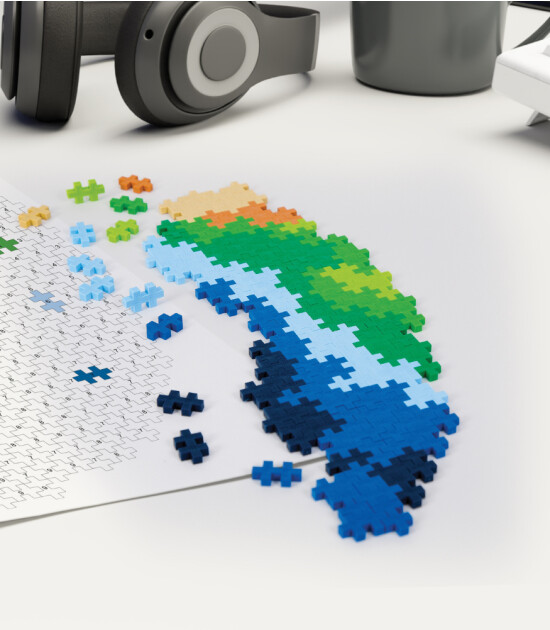 Plus-Plus Puzzle by Number Yaratıcı Blok // Earth (800 Parça)