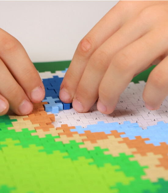 Plus-Plus Puzzle by Number Yaratıcı Blok // Earth (800 Parça)