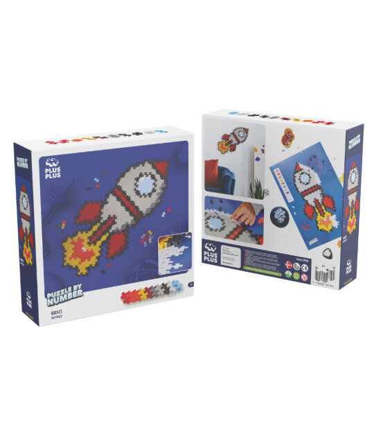 Plus-Plus Puzzle by Number Yaratıcı Blok // Rocket (500 Parça)