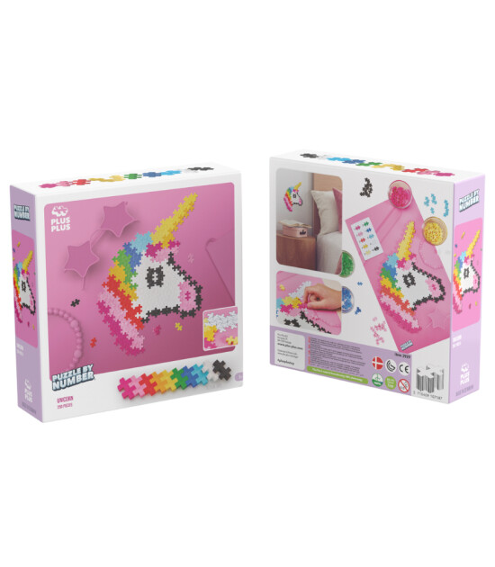 Plus-Plus Puzzle by Number Yaratıcı Blok // Unicorn (250 Parça)