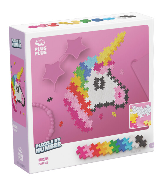 Plus-Plus Puzzle by Number Yaratıcı Blok // Unicorn (250 Parça)