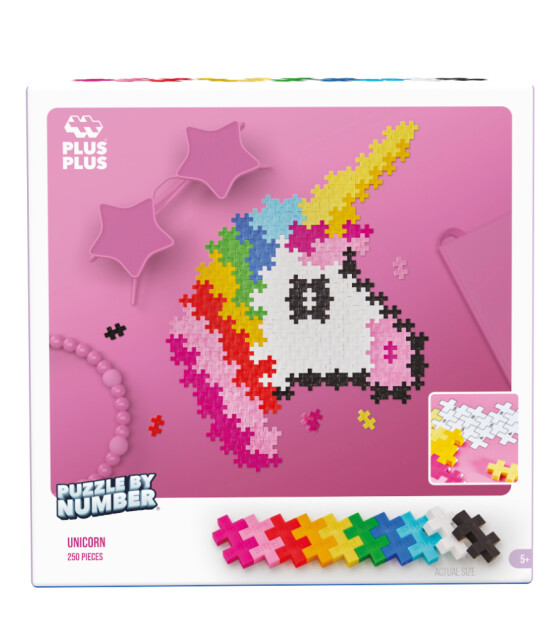 Plus-Plus Puzzle by Number Yaratıcı Blok // Unicorn (250 Parça)