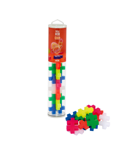 Plus-Plus Big Yaratıcı Blok T&uuml;p // Neon (15 Par&ccedil;a)
