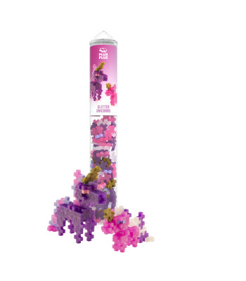 Plus Plus PLUS-PLUS GLITTER UNICORNS / 100 PCS TUBE