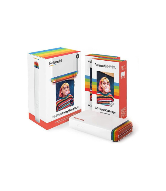 Polaroid Hi-print 2×3 Gen 2 Beyaz Taşınabilir Bluetooth Foto Yazıcısı Everything Box ( 40'lı film dahil)