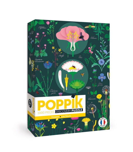 Poppik Puzzle with Poster // Flowers (1000 Parça)