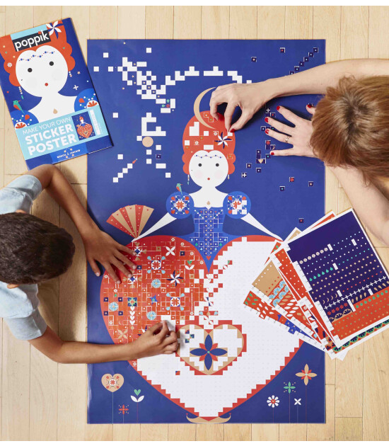 Poppik Creative Pixel Sticker Poster // Queen of Heart