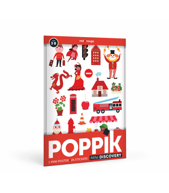 Poppik Mini Sticker Poster // Red