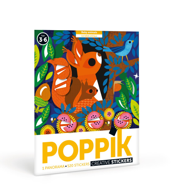 Poppik Panorama Sticker Poster // Baby Animals