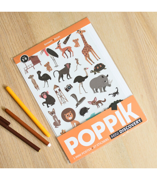 Poppik Mini Sticker Poster // Brown