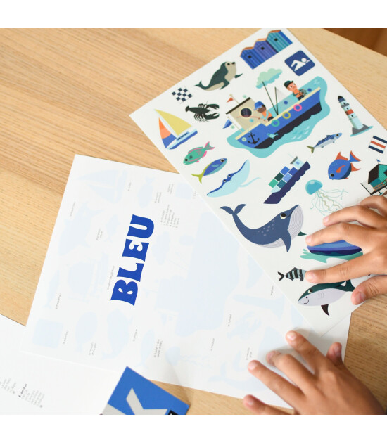 Poppik Mini Sticker Poster // Blue