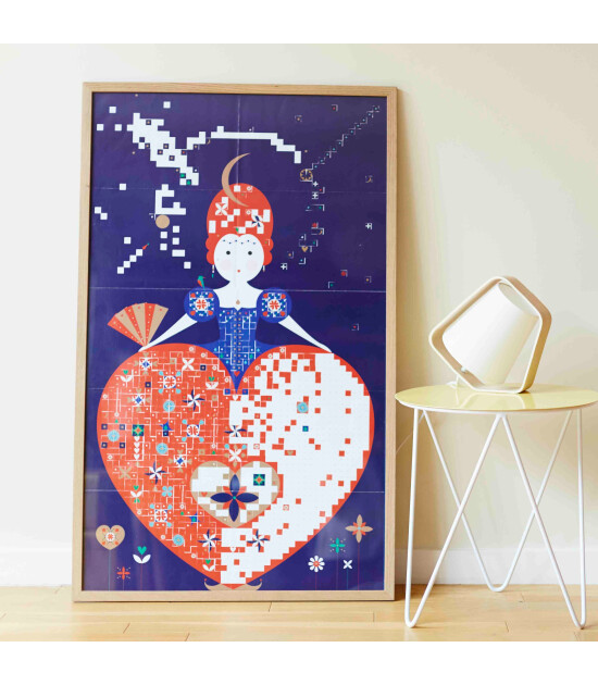 Poppik Creative Pixel Sticker Poster // Queen of Heart