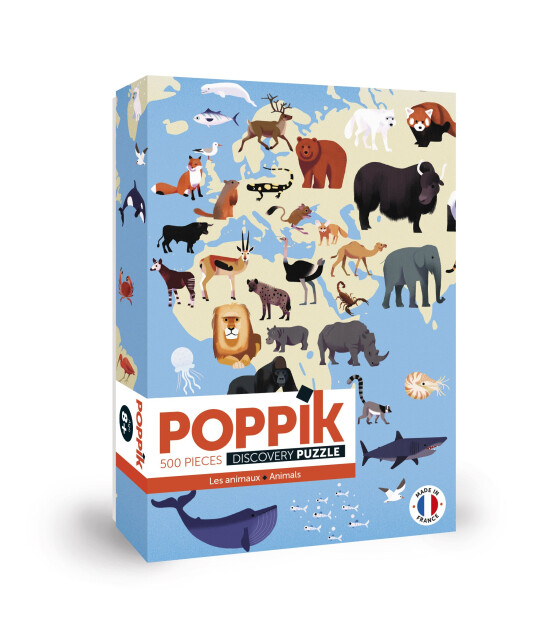 Poppik Puzzle with Poster // Animals (500 Parça)