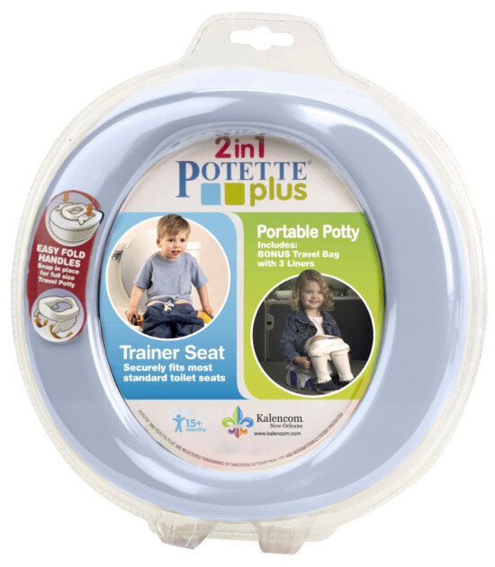 Potette Plus Portatif Katlanabilir Tuvalet Adaptör & Lazımlık // Mavi