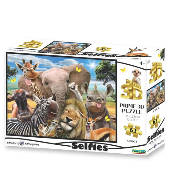Prime 3D Selfie Puzzle // Afrika (63 Parça)