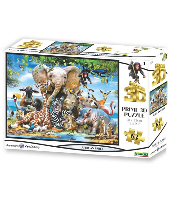 Prime 3D Puzzle // Afrika Smile (63 Parça)