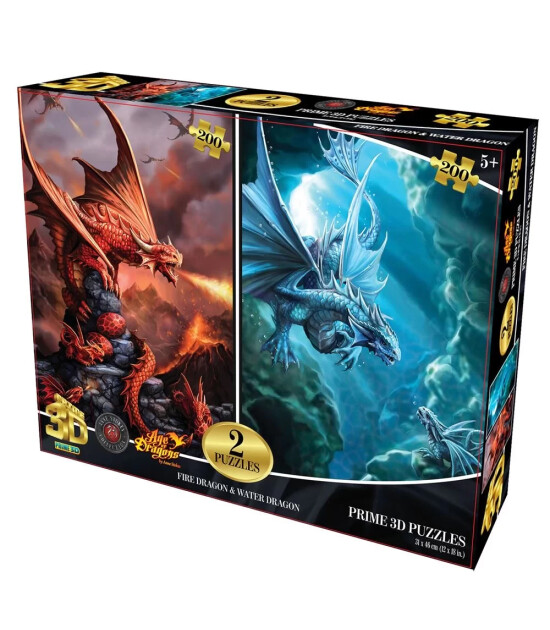 Prime 3D İkili Puzzle // Ateş Ejderhası Su Ejderhası (200 Parça)