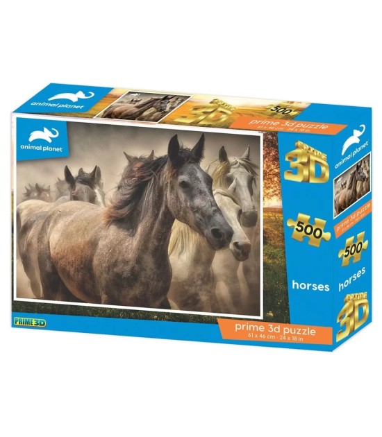Prime 3D Yetişkin Puzzle 500 Parça // Atlar
