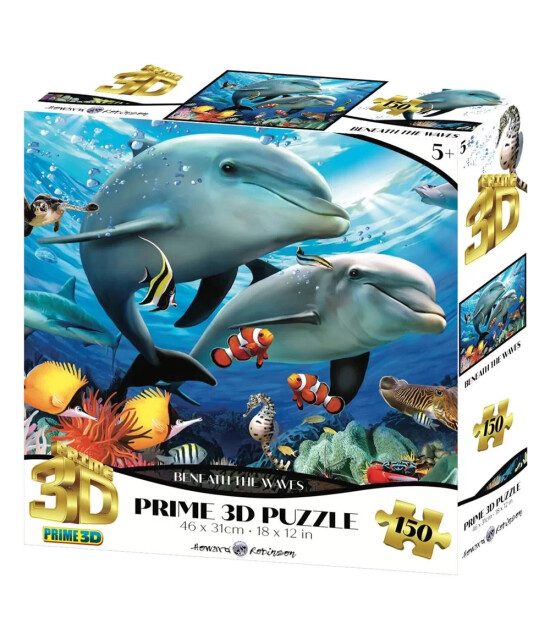 Prime 3D Puzzle 150 Par&ccedil;a // Dalga Altında Yunuslar
