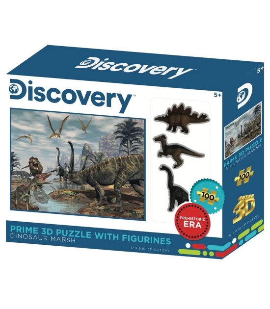 Prime 3D Puzzle Dinozor Bataklığı ve Fig&uuml;r Set (100 Par&ccedil;a)
