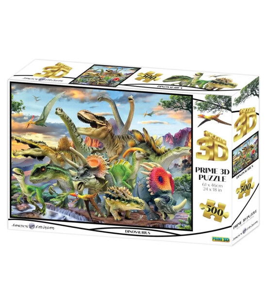 Prime 3D Yetişkin Puzzle // Dinozorlar (500 Parça)