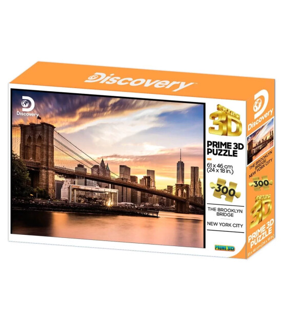 Prime 3D Discovery Yetişkin Puzzle // Brooklyn Köprüsü (300 Parça)