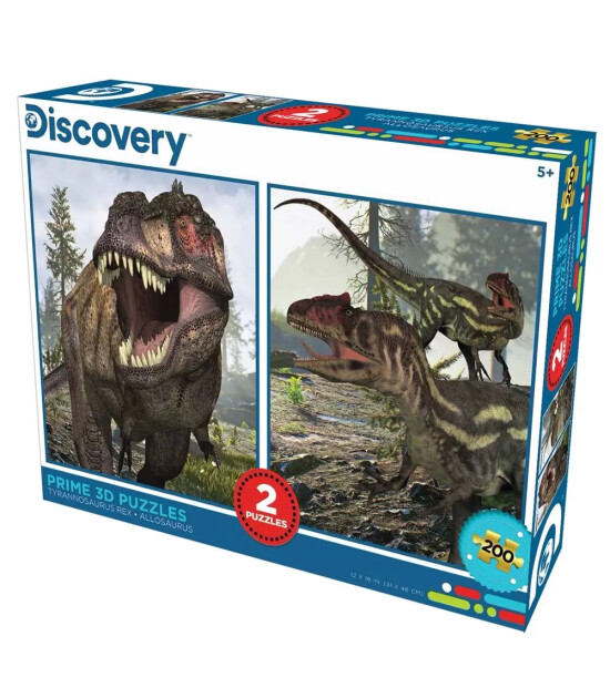 Prime 3D Discovery İkili Puzzle // TRex  Allosaurus (200 Par&ccedil;a)