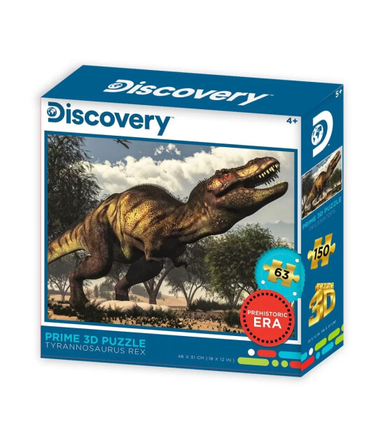 Prime 3D Discovery Puzzle // Tyrannosaurus Rex (63 Parça)