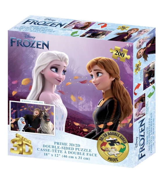 Prime 3D Disney Çift Taraflı Puzzle // Frozen (200 Parça)