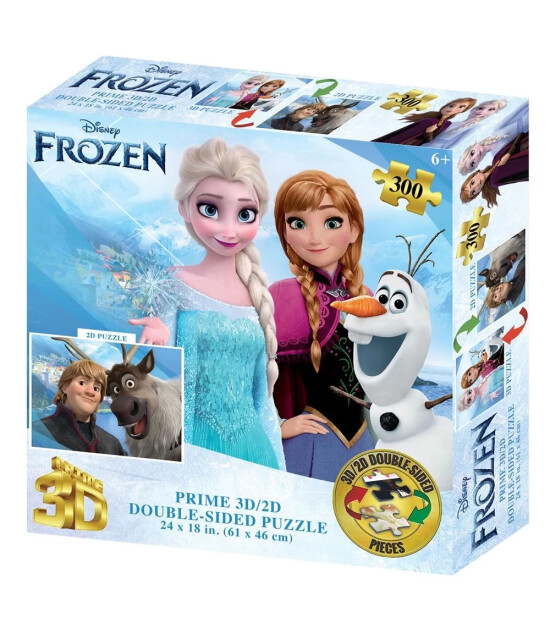Prime 3D Disney Çift Taraflı Puzzle // Frozen (300 Parça)