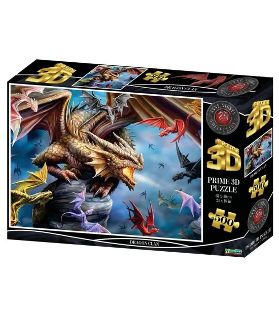 Prime 3D Yetişkin Puzzle 500 Parça // Dragon Clan