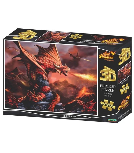 Prime 3D Yetişkin Puzzle 500 Parça // Fire Dragon
