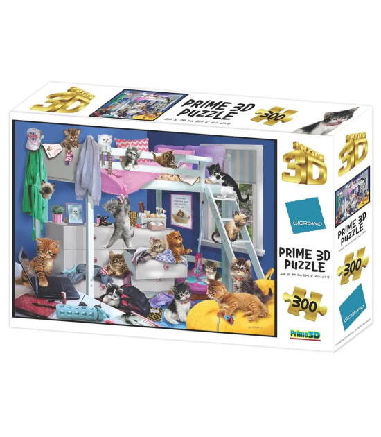Prime 3D Puzzle // Giordano Yatak Odası Kedileri (300 Parça)