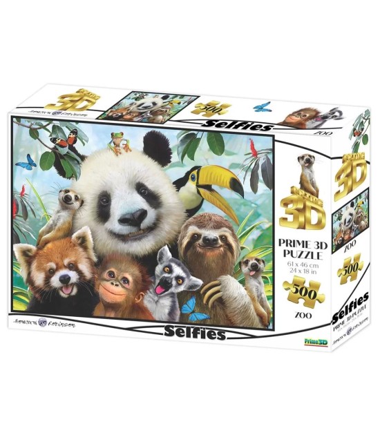 Prime 3D Selfie Yetişkin Puzzle 500 Parça // Hayvanat Bahçesi