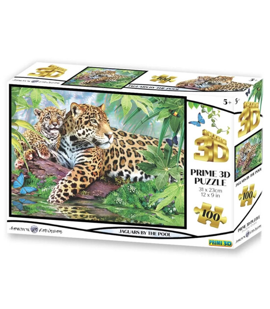 Prime 3D Puzzle // Jaguar ve Yavrusu (63 Parça)