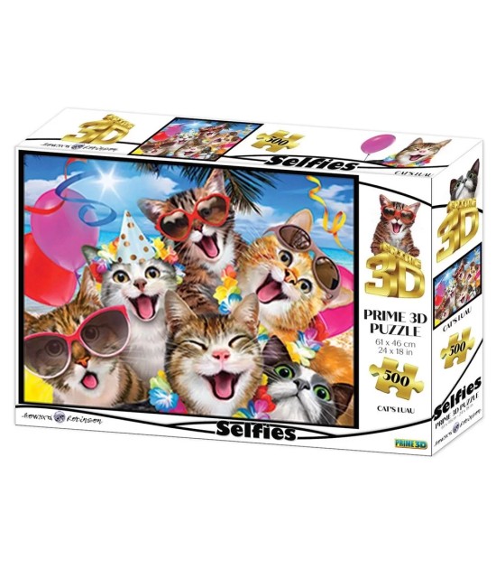 Prime 3D Yetişkin Puzzle 500 Parça // Kediler Partide