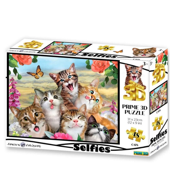 Prime 3D Selfie Puzzle // Kediler (48 Parça)