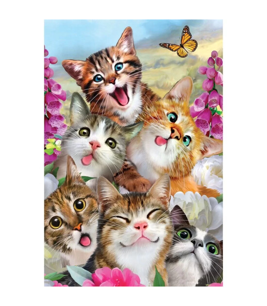 Prime 3D Selfie İkili Puzzle // Kediler K&ouml;pekler (200 Par&ccedil;a)
