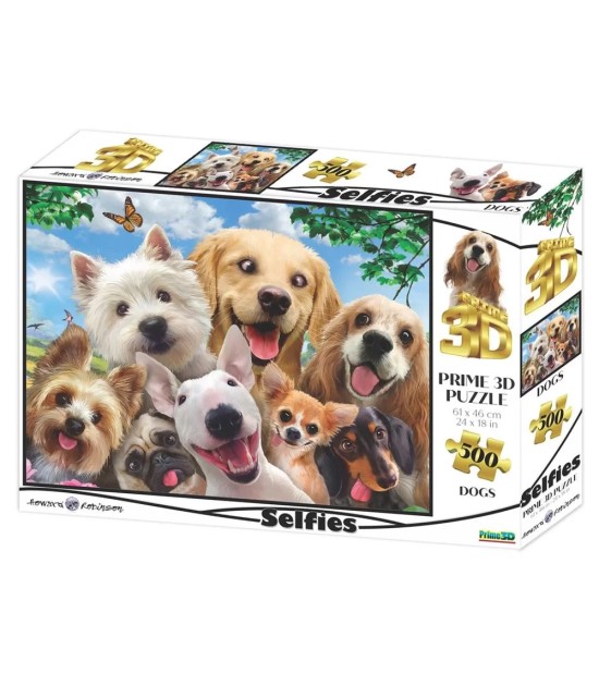 Prime 3D Selfie Yetişkin Puzzle 500 Parça // Köpek 