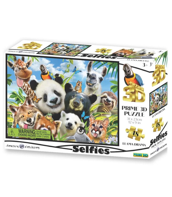 Prime 3D Selfie Puzzle // Lama (48 Parça)