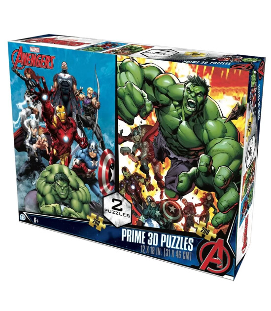 Prime 3D Marvel İkili Puzzle 200 Parça // Avengers