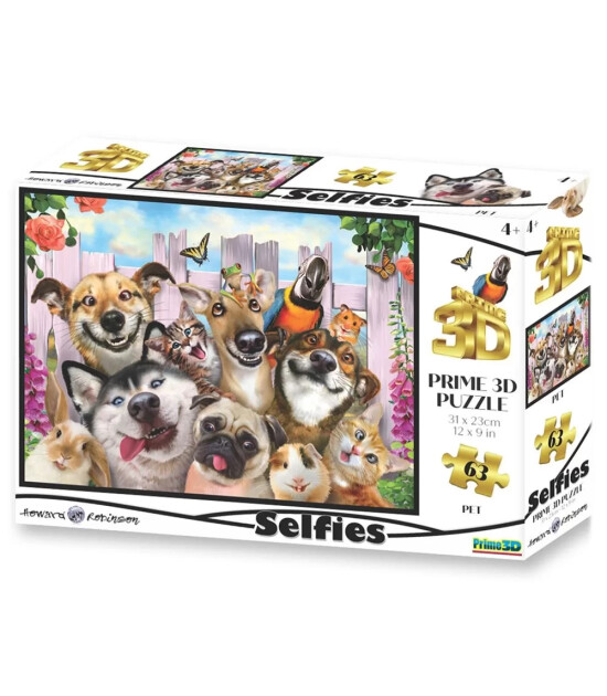 Prime 3D Selfie Puzzle // Pet (63 Parça)