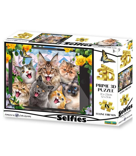 Prime 3D Selfie Puzzle // Sevimli Kediler (48 Parça)