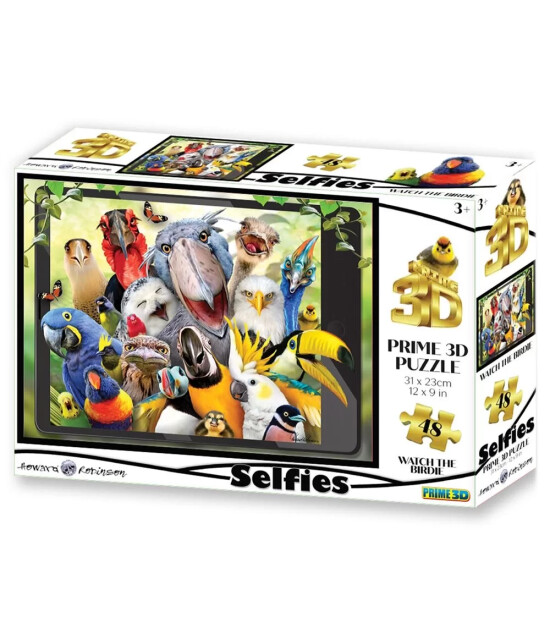 Prime 3D Selfie Puzzle // Sevimli Kuşlar (48 Parça)