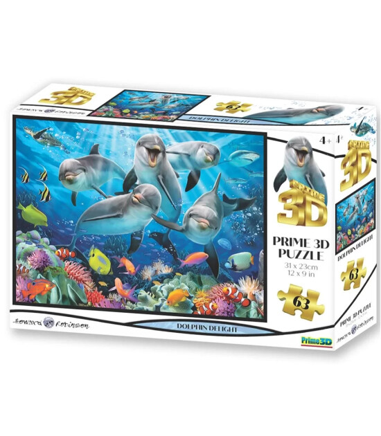 Prime 3D Puzzle // Sevimli Yunuslar (63 Parça)