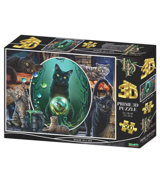 Prime 3D Yetişkin Puzzle // Sihirli Kediler (500 Par&ccedil;a)