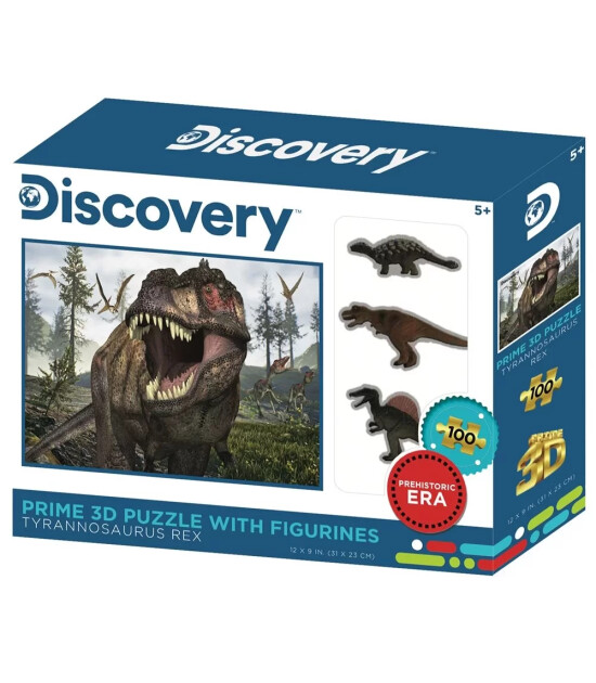 Prime 3D Puzzle Tyrannosaurus Rex ve Figür Set (100 Parça)