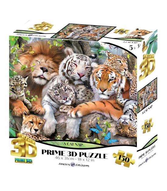 Prime 3D Puzzle 150 Par&ccedil;a // Vahşi Kediler