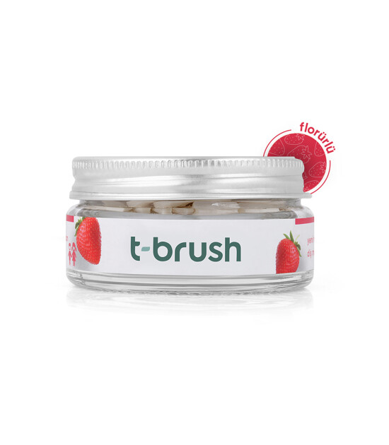 T-Brush Çocuk Diş Macunu Tableti - Çilek (Florürlü)