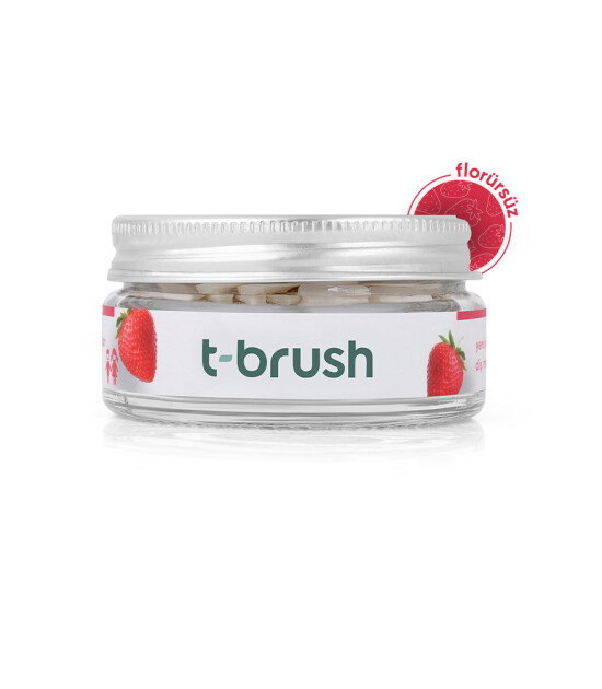 T-Brush Çocuk Diş Macunu Tableti - Çilek (Florürsüz)